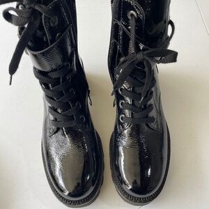 Paul Green black patent combat boots - US size 8.5